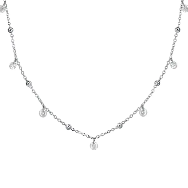 COLLANA DONNA IN ACCIAIO CON ZIRCONI BIANCHI