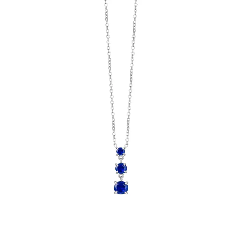 COLLANA DONNA IN ACCIAIO CON ZIRCONI BLU