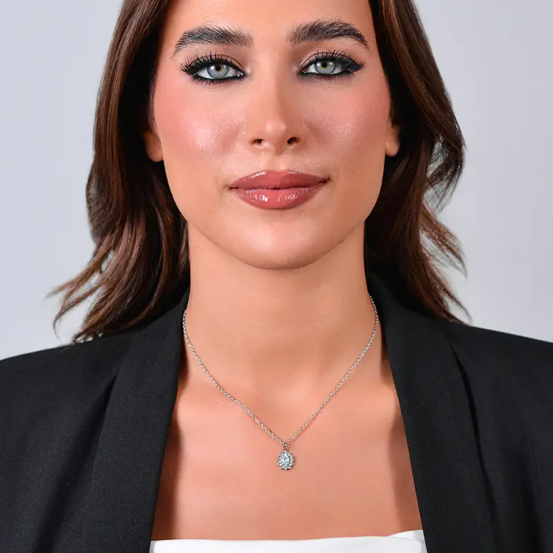 COLLANA DONNA IN ACCIAIO CRISTALLI E ZIRCONE BIANCO miniatura 3