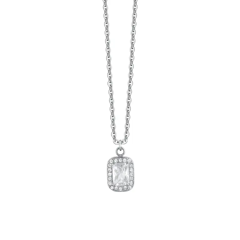 COLLANA DONNA IN ACCIAIO CRISTALLI E ZIRCONE