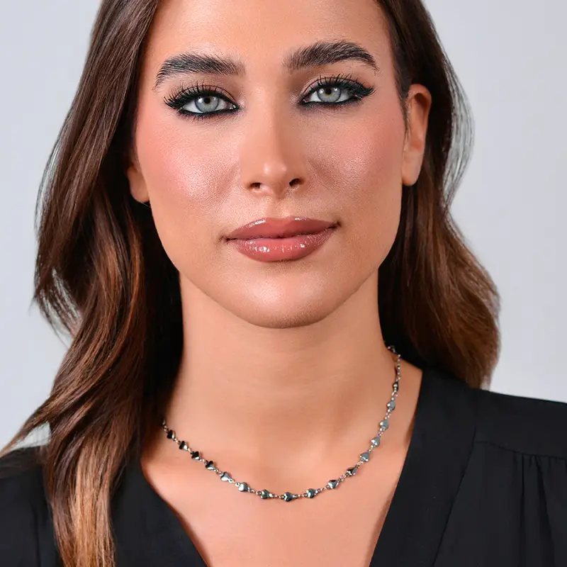 COLLANA DONNA IN ACCIAIO CUORI miniatura 3