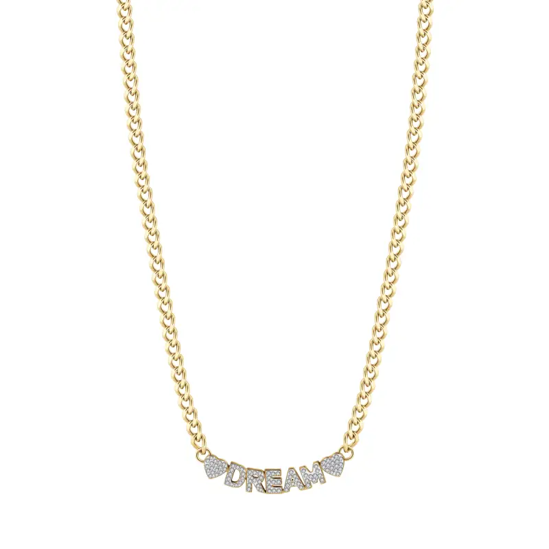 COLLANA DONNA IN ACCIAIO DORATO DREAM CON CRISTALLI BIANCHI