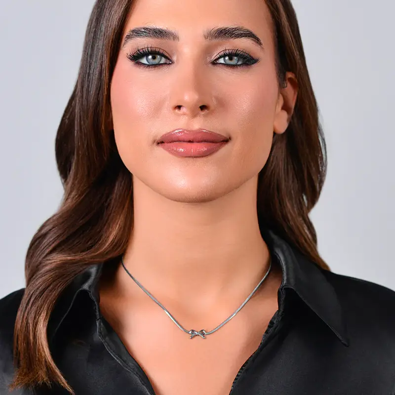 COLLANA DONNA IN ACCIAIO FIOCCO miniatura 3