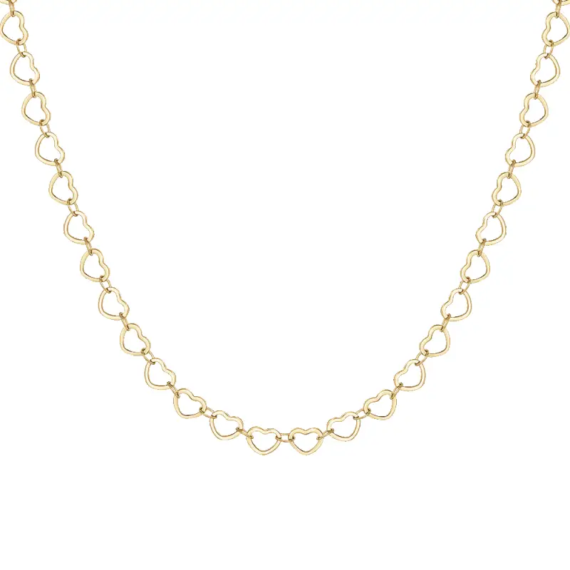 COLLANA DONNA IN ACCIAIO IP GOLD CON CUORI