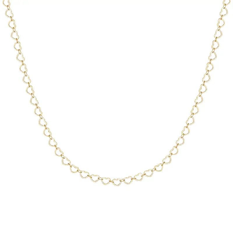 COLLANA DONNA IN ACCIAIO IP GOLD CON CUORI