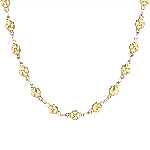 COLLANA DONNA IN ACCIAIO IP GOLD CON QUADRIFOGLI