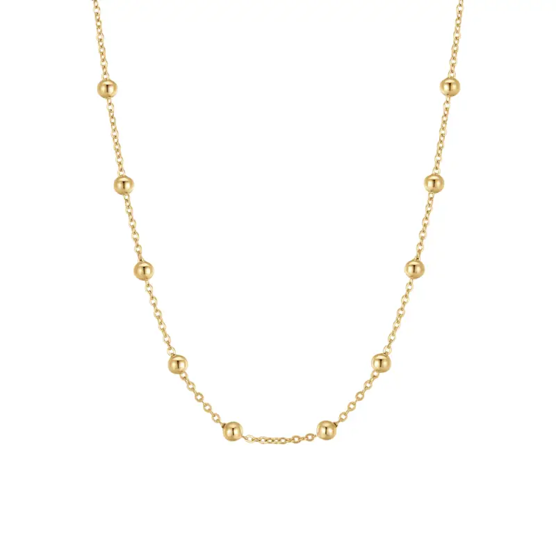 COLLANA DONNA IN ACCIAIO IP GOLD CON SFERE