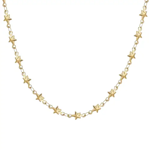 COLLANA DONNA IN ACCIAIO IP GOLD CON STELLE