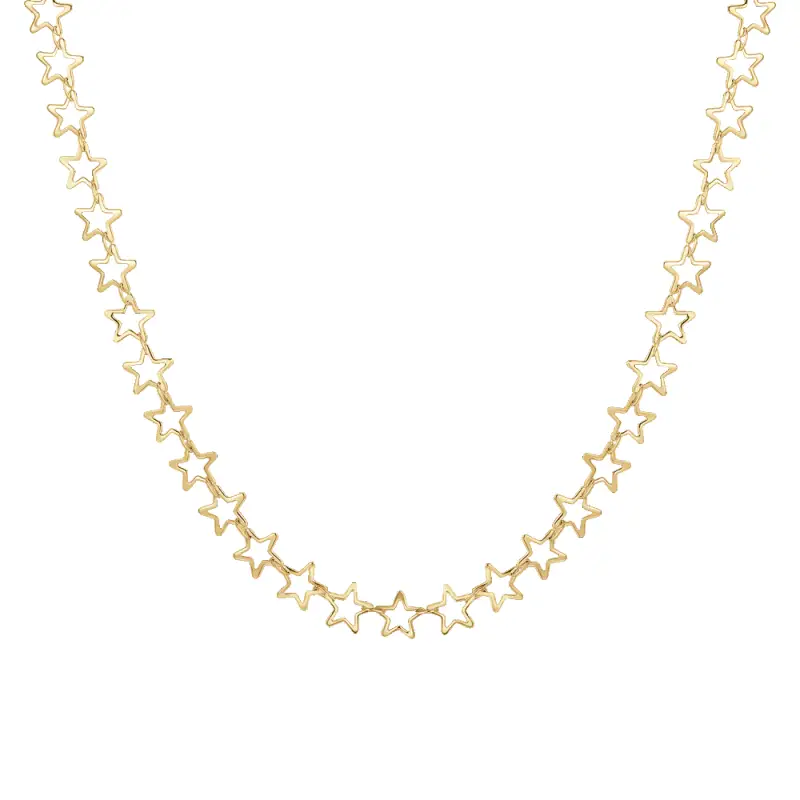 COLLANA DONNA IN ACCIAIO IP GOLD CON STELLE