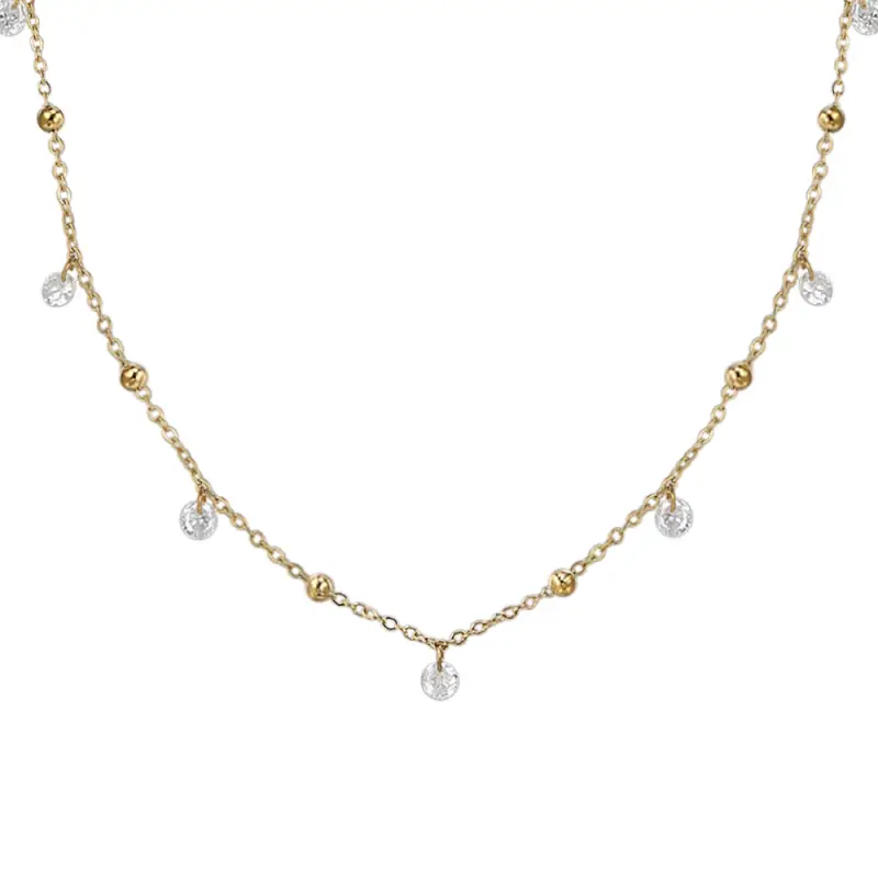 COLLANA DONNA IN ACCIAIO IP GOLD CON ZIRCONI BIANCHI