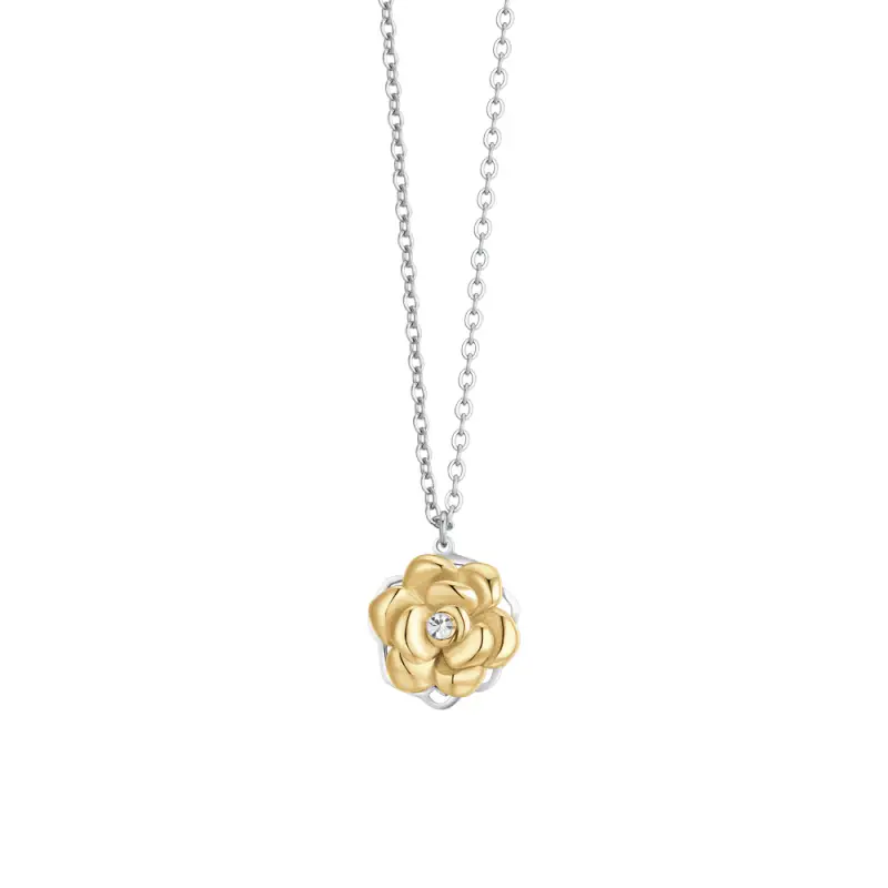 COLLANA DONNA IN ACCIAIO IP GOLD ROSA GIREVOLE