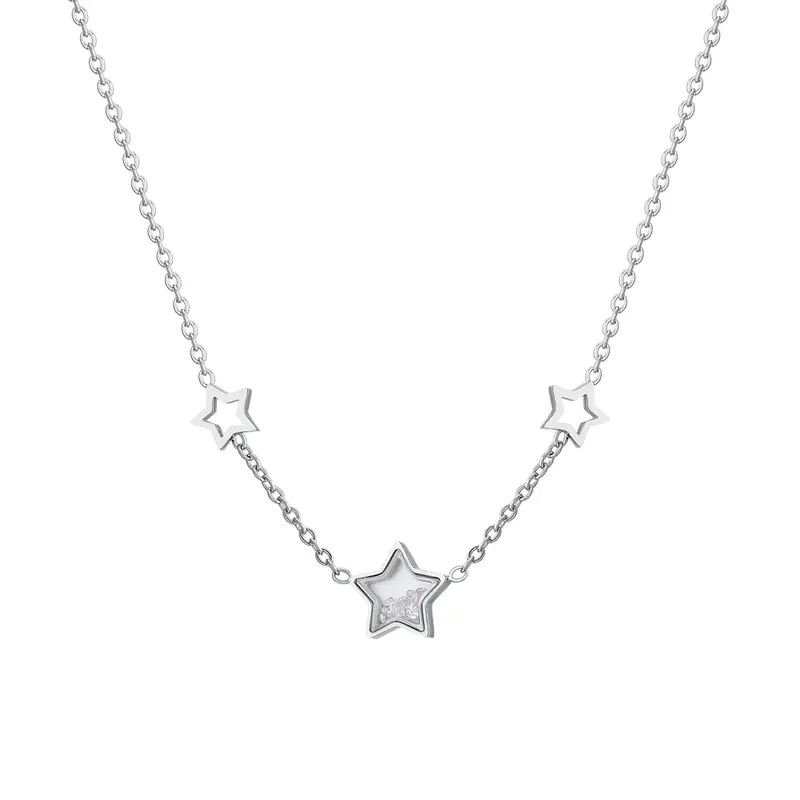 COLLANA DONNA IN ACCIAIO STELLE E ZIRCONI