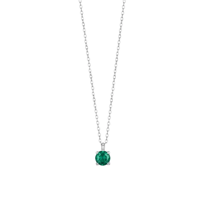 COLLANA DONNA IN ACCIAIO ZIRCONE VERDE