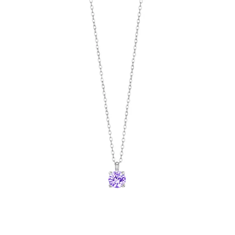 COLLANA DONNA IN ACCIAIO ZIRCONE VIOLA