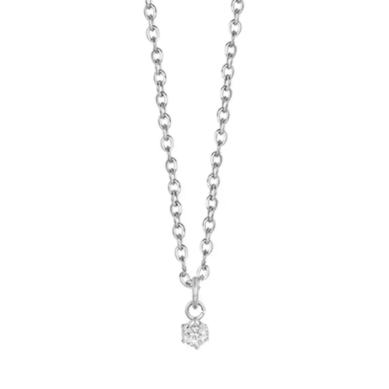 Collana Donna Punto Luce In Acciaio Con Cristallo Bianco Luca Barra