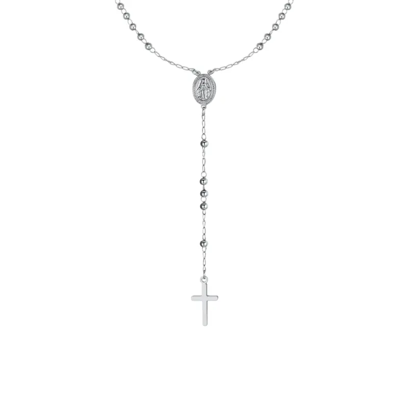 COLLANA DONNA ROSARIO IN ACCIAIO