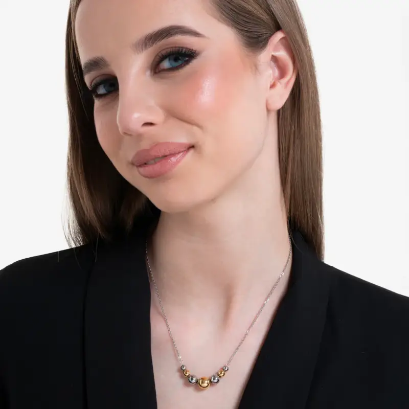 COLLANA DONNAIN ACCIAIO ED ACCIAIO IP GOLD miniatura 3