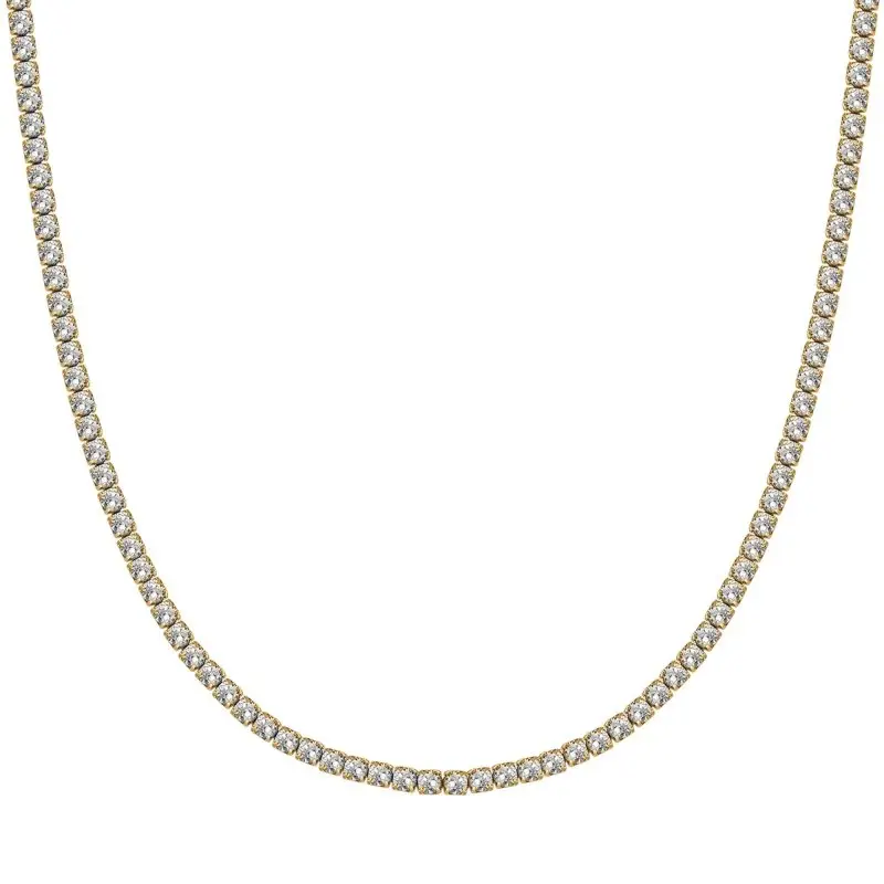 Collana Tennis Donna In Acciaio Con Cristalli Bianchi Luca Barra