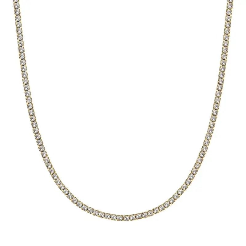 Collana Tennis Donna In Acciaio Con Cristalli Bianchi Luca Barra