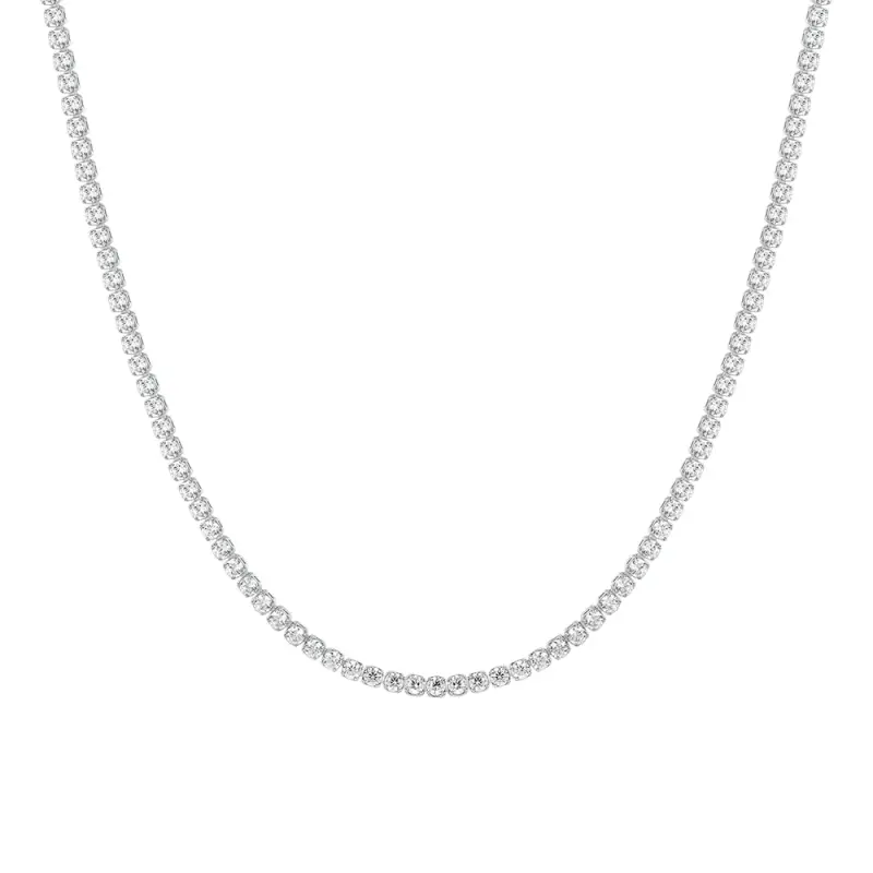 COLLANA TENNIS DONNA IN ACCIAIO CON ZIRCONI BIANCHI