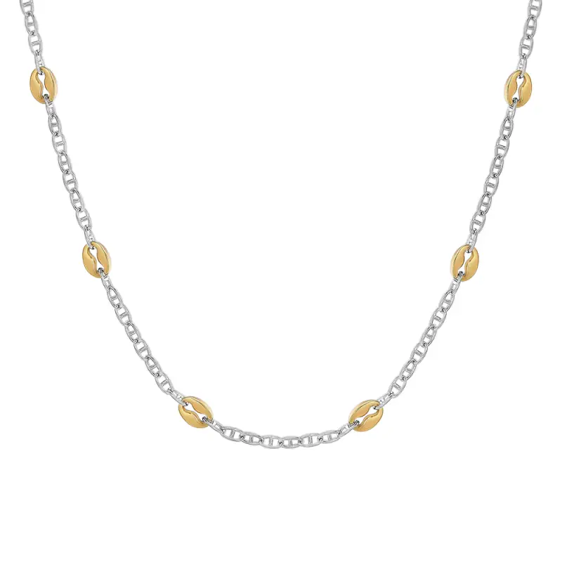 COLLANA UOMO IN ACCIAIO CON ELEMENTI IN ACCIAIO IP GOLD