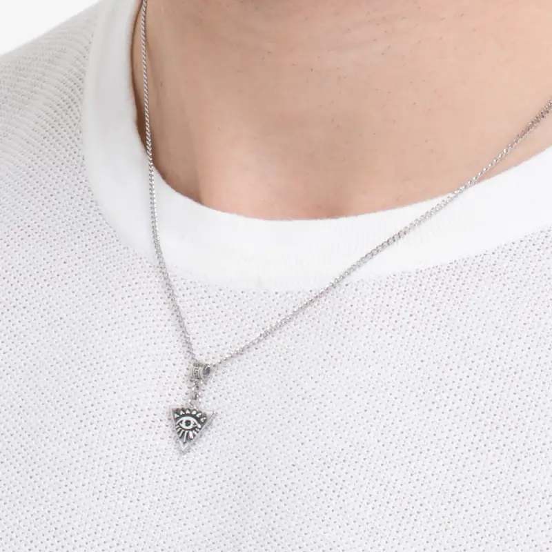 COLLANA UOMO IN ACCIAIO CON OCCHIO miniatura 2