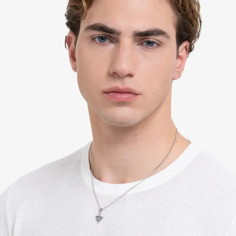 COLLANA UOMO IN ACCIAIO CON OCCHIO miniatura 3