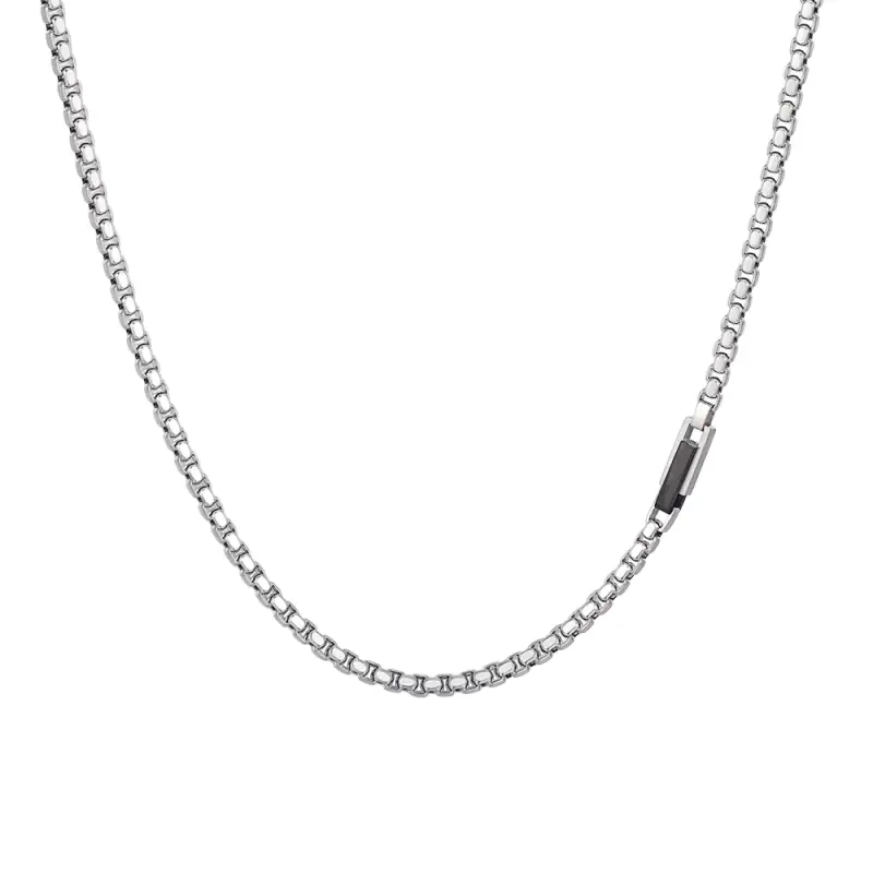 COLLANA UOMO IN ACCIAIO ELEMENTO IN ACCIAIO IP BLACK