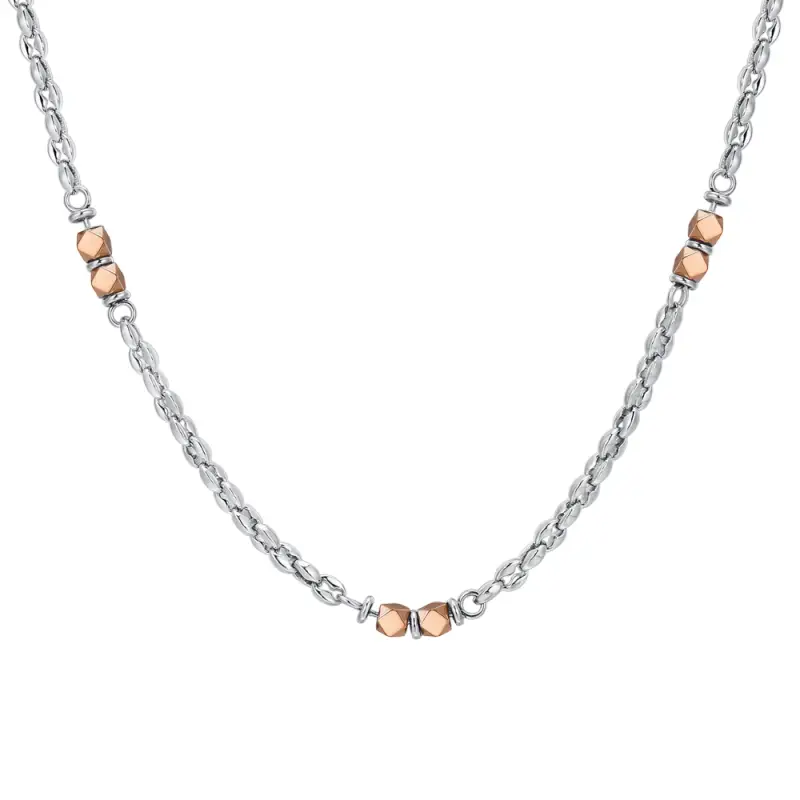 COLLANA UOMO IN ACCIAIO EMATITE IP ROSE