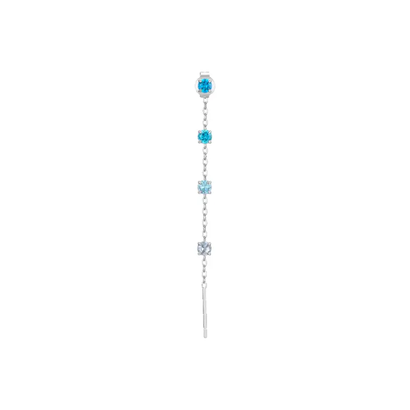 MONO ORECCHINO DONNA IN ACCIAIO CON CRISTALLI MULTICOLOR