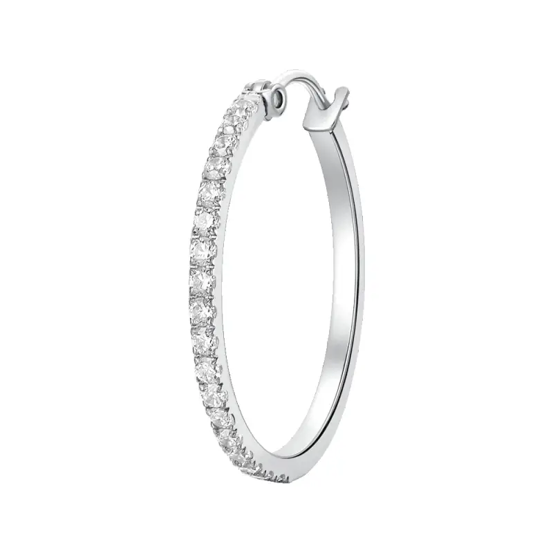 MONO ORECCHINO DONNA IN ACCIAIO CON ZIRCONI BIANCHI