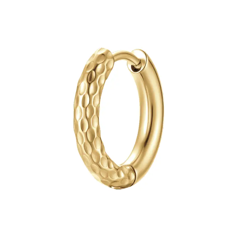 MONO ORECCHINO DONNA IN ACCIAIO IP GOLD CON FINITURA DIAMANTATA