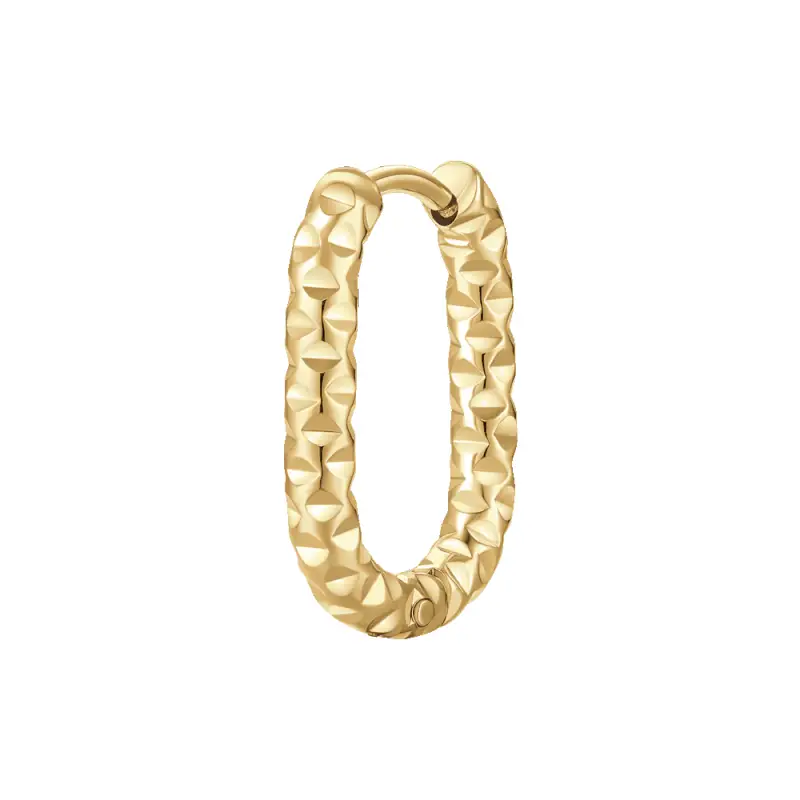 MONO ORECCHINO DONNA IN ACCIAIO IP GOLD CON FINITURA DIAMANTATA