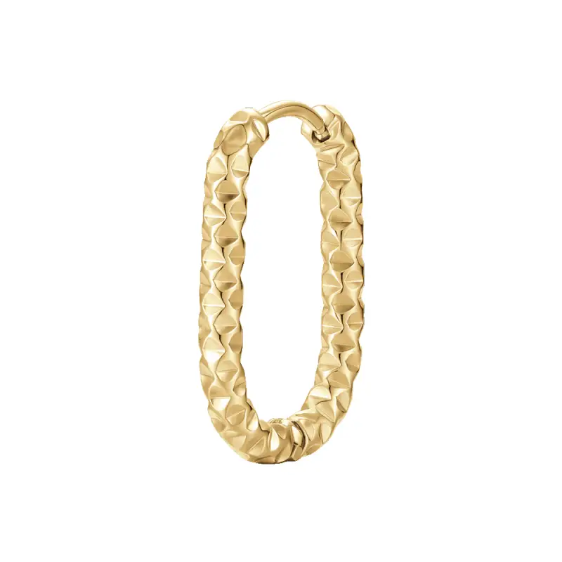 MONO ORECCHINO DONNA IN ACCIAIO IP GOLD CON FINITURA DIAMANTATA