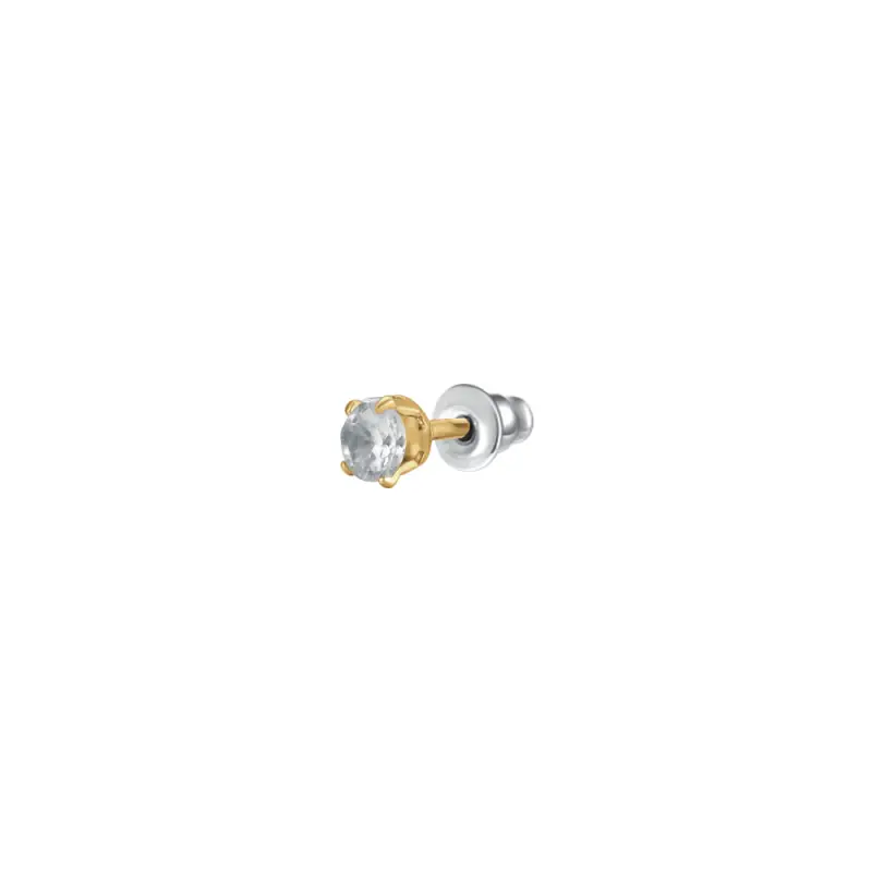 MONO ORECCHINO DONNA IN ACCIAIO IP GOLD CON ZIRCONE BIANCO