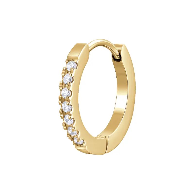 MONO ORECCHINO DONNA IN ACCIAIO IP GOLD CON ZIRCONI BIANCHI