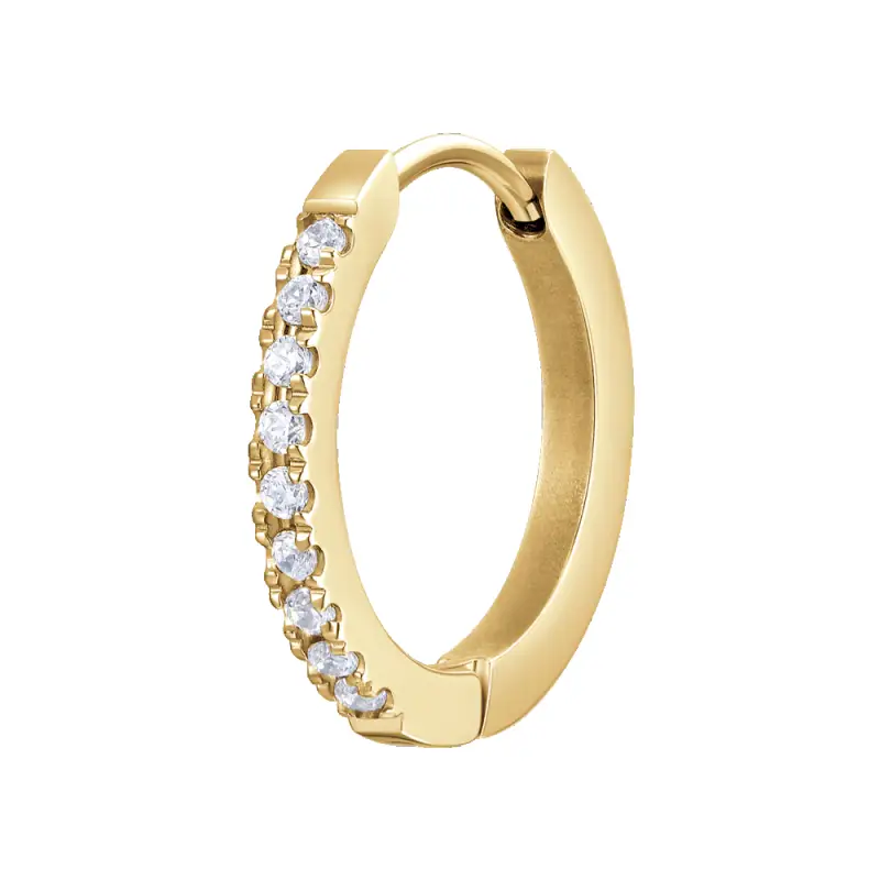 MONO ORECCHINO DONNA IN ACCIAIO IP GOLD CON ZIRCONI BIANCHI