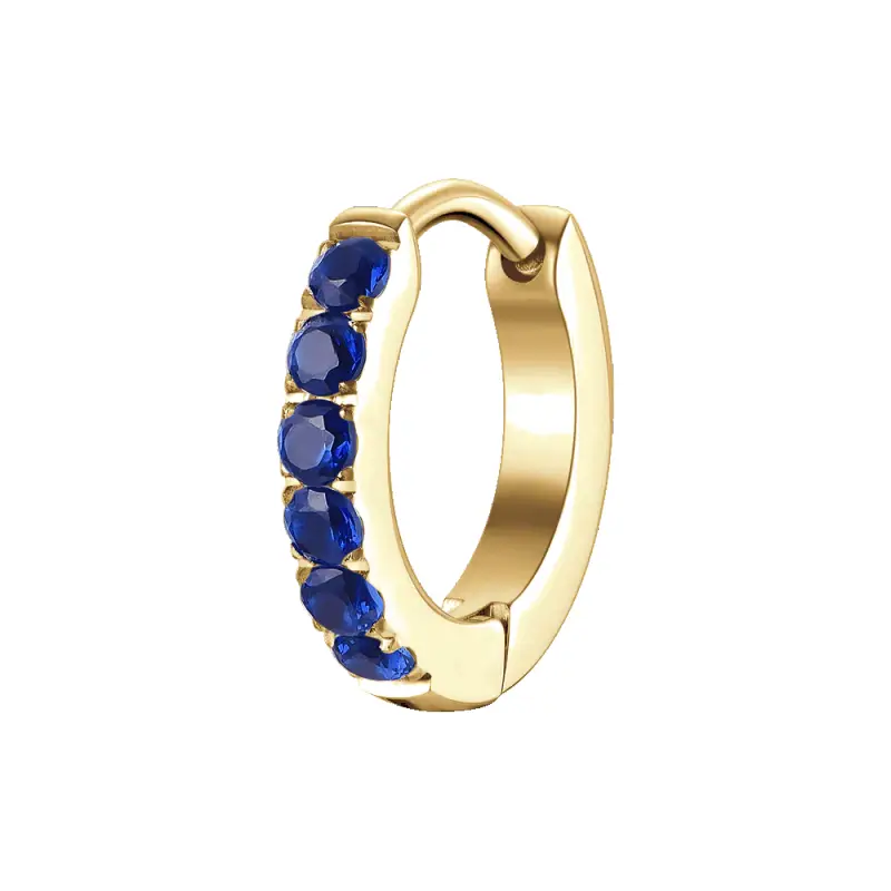 MONO ORECCHINO DONNA IN ACCIAIO IP GOLD CON ZIRCONI BLU