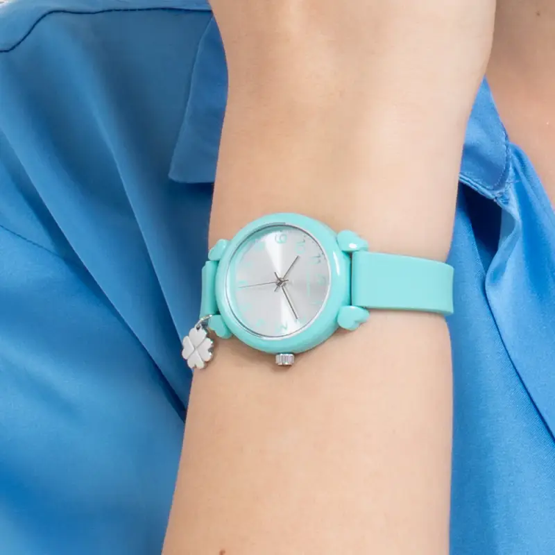 OROLOGIO DONNA ACQUAMARINA CON CHARM QUADRIFOGLIO miniatura 2