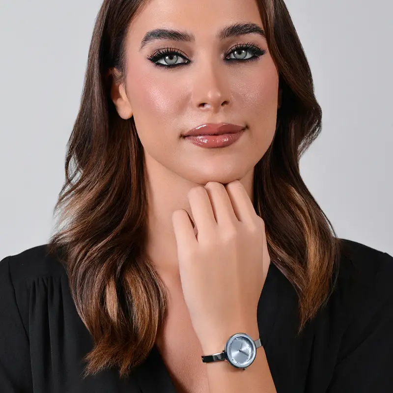 OROLOGIO DONNA IN ACCIAIO QUADRANTE CELESTE miniatura 3