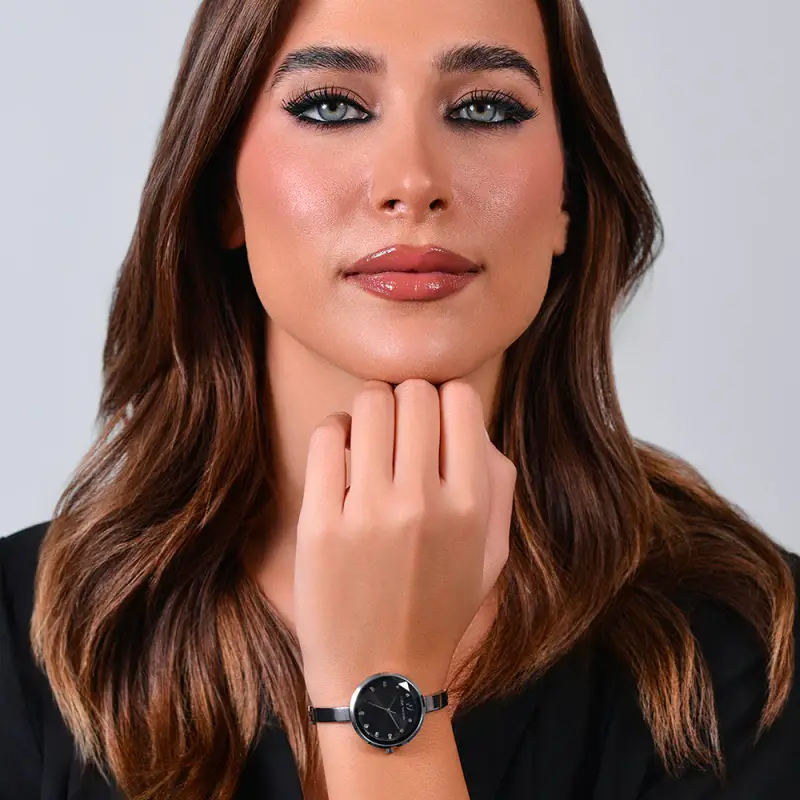 OROLOGIO DONNA IN ACCIAIO QUADRANTE NERO miniatura 3