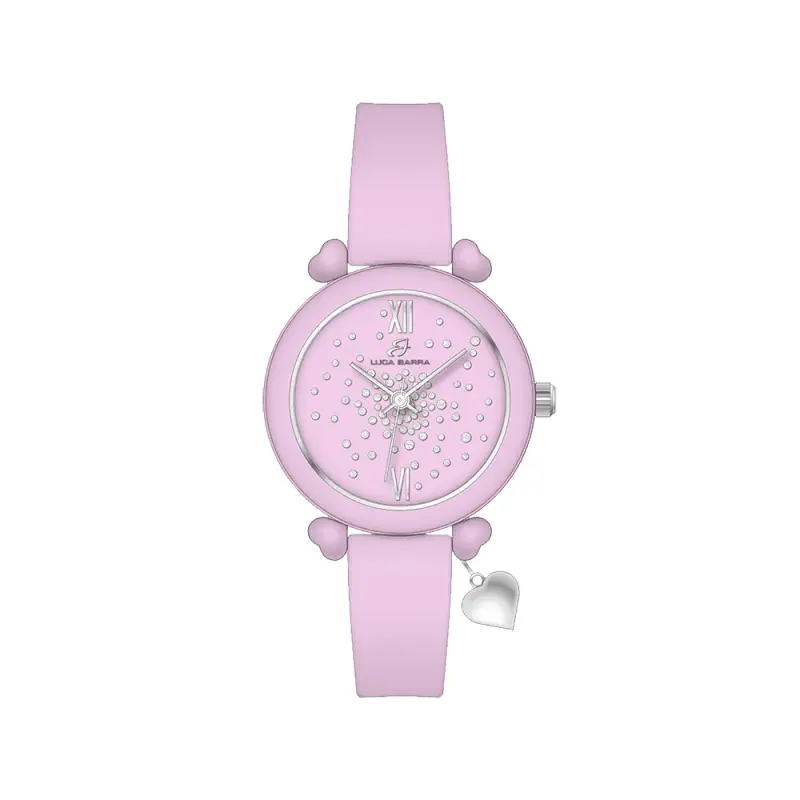 OROLOGIO DONNA IN SILICONE LILLA E CRISTALLI BIANCHI