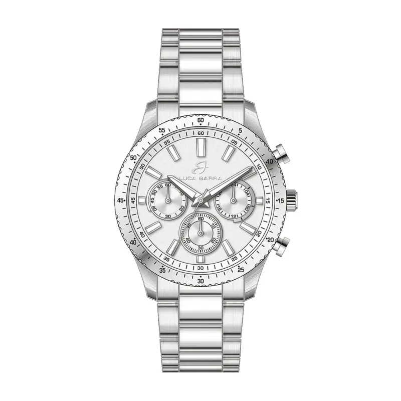 OROLOGIO UOMO IN ACCIAIO QUADRANTE BIANCO