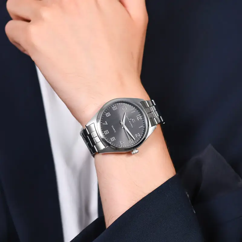 OROLOGIO UOMO IN ACCIAIO QUADRANTE NERO miniatura 2