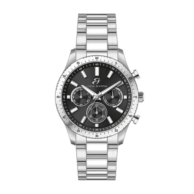 OROLOGIO UOMO IN ACCIAIO QUADRANTE NERO