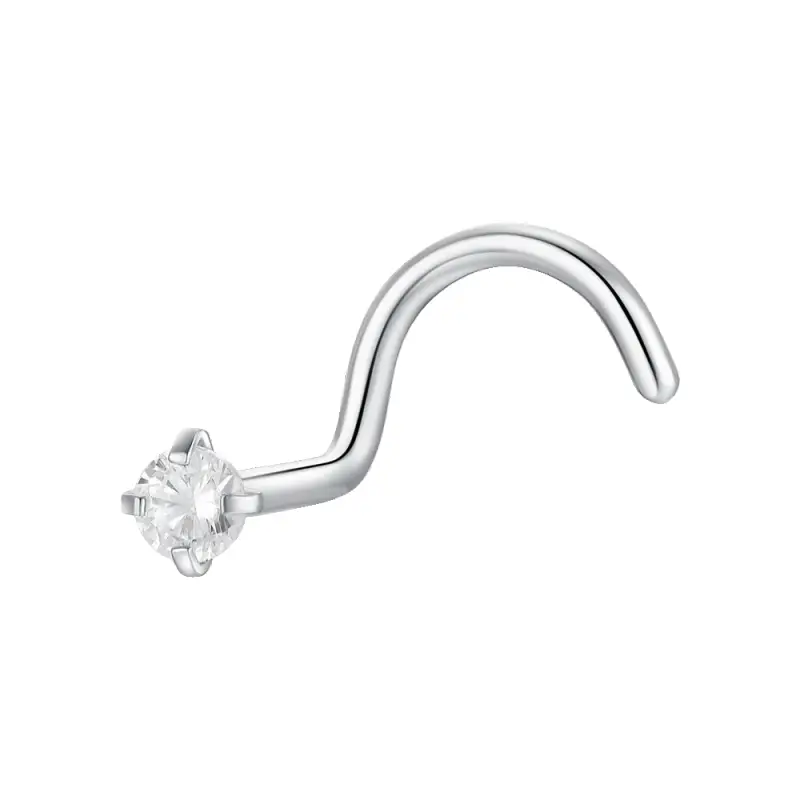 PIERCING NASO DONNA IN ACCIAIO CON ZIRCONE BIANCO