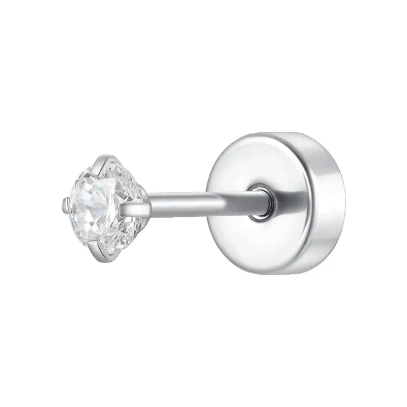PIERCING ORECCHIO DONNA IN ACCIAIO CON ZIRCONE BIANCO