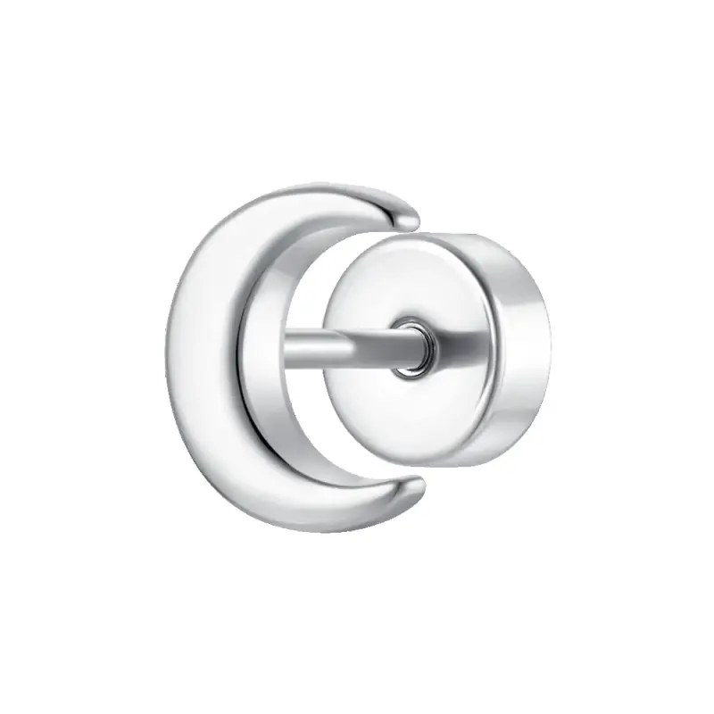 PIERCING ORECCHIO DONNA IN ACCIAIO FORMA LUNA