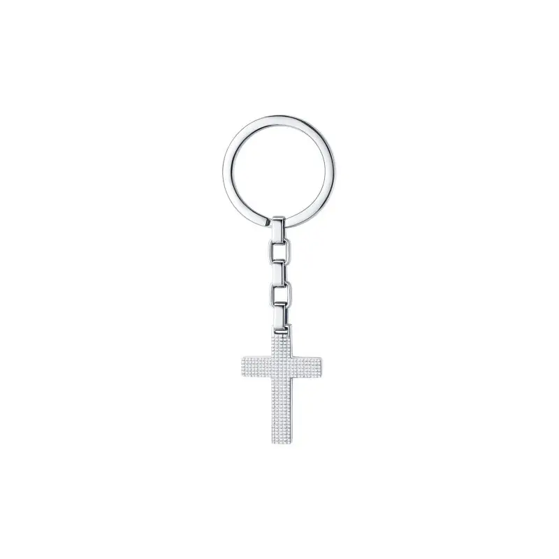 Portachiavi Uomo Con Croce In Acciaio Inox Elegante - Luca Barra