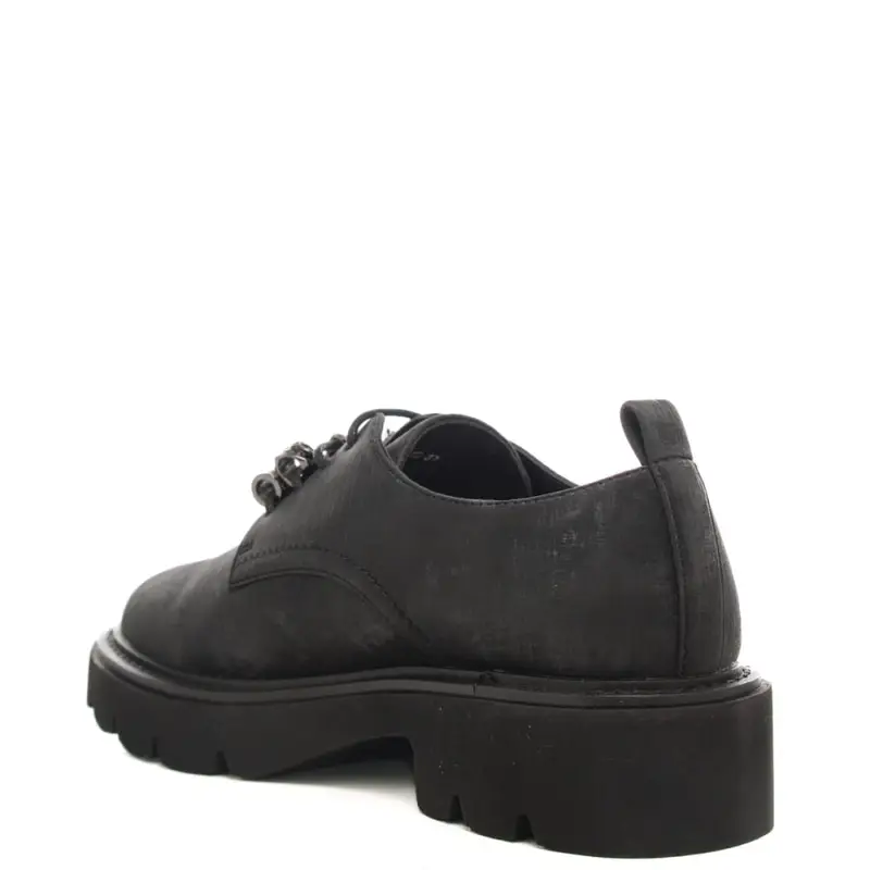 scarpe da donna stringate con charms applicati sui lacci nere miniatura 3